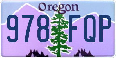 OR license plate 978FQP