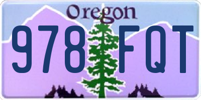 OR license plate 978FQT