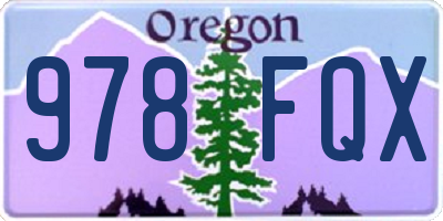 OR license plate 978FQX