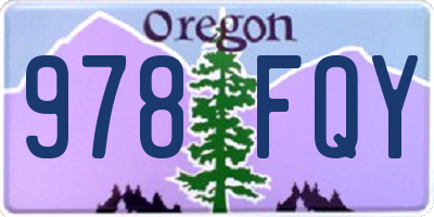 OR license plate 978FQY