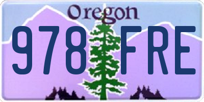 OR license plate 978FRE