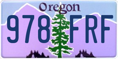 OR license plate 978FRF