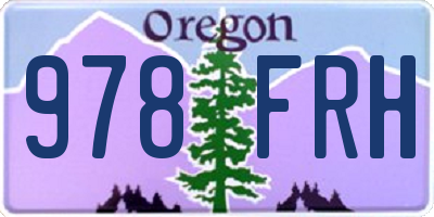 OR license plate 978FRH