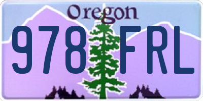 OR license plate 978FRL