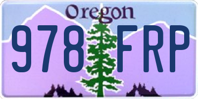 OR license plate 978FRP