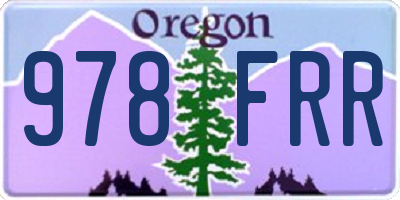OR license plate 978FRR