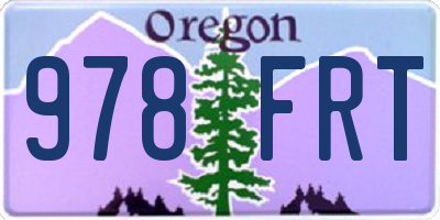 OR license plate 978FRT