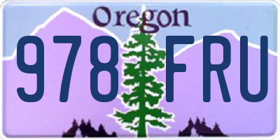 OR license plate 978FRU