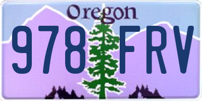 OR license plate 978FRV