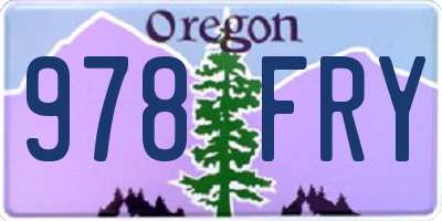OR license plate 978FRY
