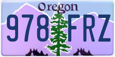 OR license plate 978FRZ
