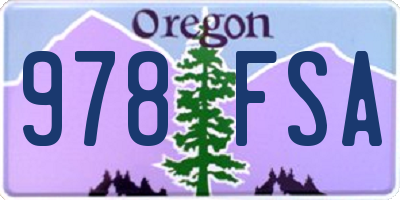 OR license plate 978FSA