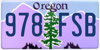 OR license plate 978FSB