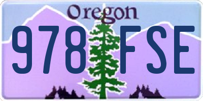 OR license plate 978FSE