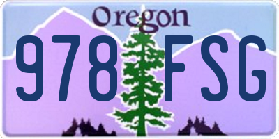 OR license plate 978FSG