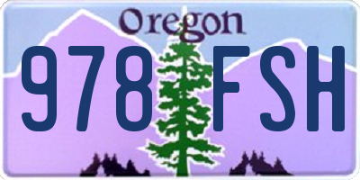 OR license plate 978FSH