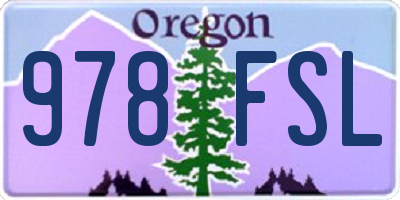 OR license plate 978FSL