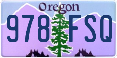 OR license plate 978FSQ