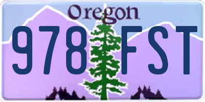 OR license plate 978FST