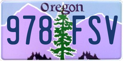 OR license plate 978FSV