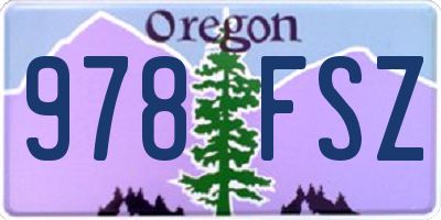 OR license plate 978FSZ