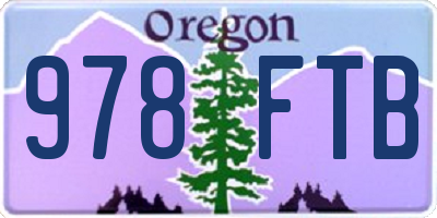 OR license plate 978FTB