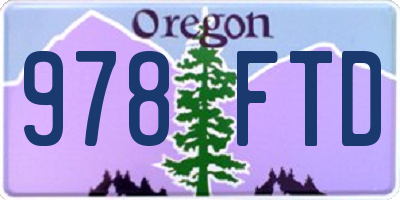 OR license plate 978FTD