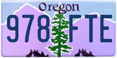 OR license plate 978FTE