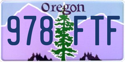 OR license plate 978FTF