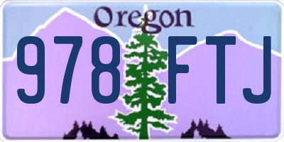 OR license plate 978FTJ