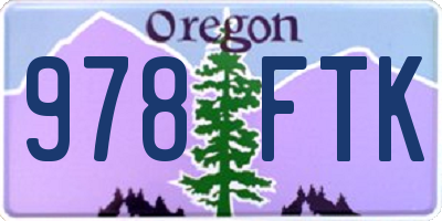 OR license plate 978FTK