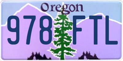 OR license plate 978FTL