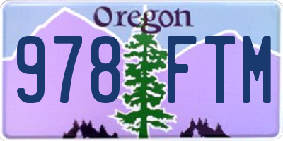 OR license plate 978FTM