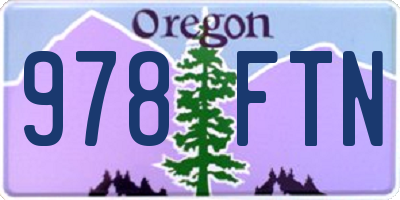 OR license plate 978FTN