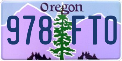 OR license plate 978FTO