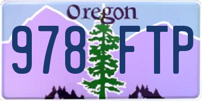 OR license plate 978FTP