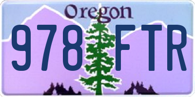 OR license plate 978FTR