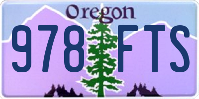 OR license plate 978FTS