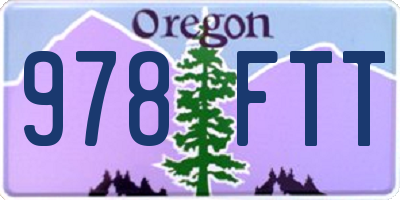 OR license plate 978FTT