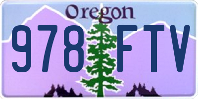 OR license plate 978FTV