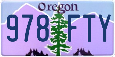 OR license plate 978FTY