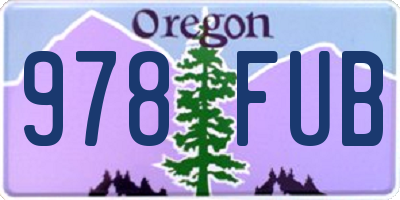OR license plate 978FUB