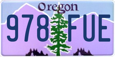 OR license plate 978FUE