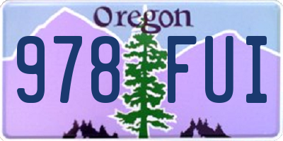 OR license plate 978FUI