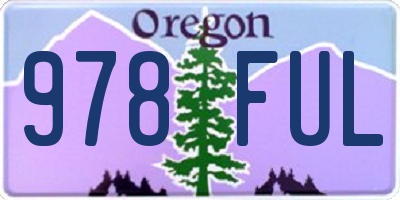 OR license plate 978FUL
