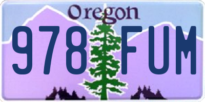 OR license plate 978FUM