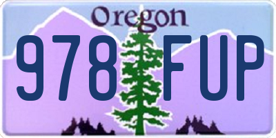 OR license plate 978FUP