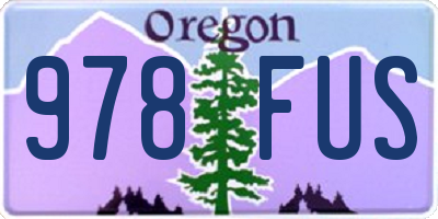 OR license plate 978FUS