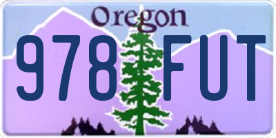 OR license plate 978FUT