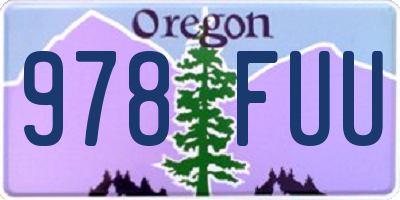 OR license plate 978FUU